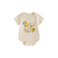 thumbnail image 1 of BemeyourBBs Infant Baby Boy Girl Birthday Romper Outfit Happy Birthday To Daddy Mommy Letters Printed Shirt Newborn Baby Summer Clothes Crew Neck Short Sleeve Print Bodysuit, 1 of 9