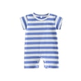 thumbnail image 1 of BemeyourBBs Infant Baby Girl Boy Summer Striped Romper One Piece Outfit Casual Short Sleeve Stripes Print Jumpsuit Shorts Baby Basic Clothes, 1 of 7