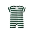 thumbnail image 1 of BemeyourBBs Infant Baby Girl Boy Summer Striped Romper One Piece Outfit Casual Short Sleeve Stripes Print Jumpsuit Shorts Baby Basic Clothes, 1 of 8