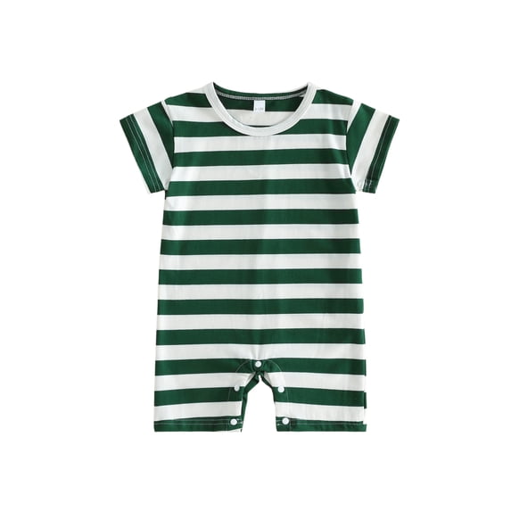 BemeyourBBs Infant Baby Girl Boy Summer Striped Romper One Piece Outfit Casual Short Sleeve Stripes Print Jumpsuit Shorts Baby Basic Clothes