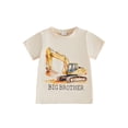 thumbnail image 1 of BemeyourBBs Kids Toddler Baby Boy Big Brother Outfits Excavator T-shirt Short Sleeve Crew Neck Engineering Car Letters Print Summer Pullover Tee Tops Clothes, 1 of 9