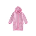 thumbnail image 1 of BemeyourBBs Kids Toddler Baby Girl Boy Terry Swim Cover Up Summer Beach Towel Swimsuit Coverups Baby Poncho For Kids Zip Up Long Sleeve Striped Hooded Bathing Suit Cover Up One Piece Swimsuits, 1 of 9