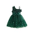 thumbnail image 1 of BemeyourBBs Kids Toddler Girls Fairy Butterfly Tulle Tutu Dress Big Girl Summer Ruffled Dress Cute Sleeveless Ruffle Princess Birthday Party Wedding Guest Dress with Belt, 1 of 9