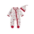 thumbnail image 1 of BemeyourBBs Newborn Baby Boy Girl 4th of July Outfit Patriot Independent Day Footed Romper with Hat Set Flag Firework Print Zip Up Long Sleeve Footie Jumpsuit Baby Spring Fall Summer Winter Clothes, 1 of 9