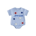 thumbnail image 1 of BemeyourBBs Newborn Baby Boy Girl 4th of July Outfit Patriot Independent Day Summer Clothes Infant Baby Bubble Romper Letter Star Flag Embroidery Short Sleeve Bodysuits Jumpsuits, 1 of 9