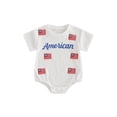 thumbnail image 1 of BemeyourBBs Newborn Baby Boy Girl 4th of July Outfit Patriot Independent Day Summer Clothes Infant Baby Bubble Romper Letter Star Flag Embroidery Short Sleeve Bodysuits Jumpsuits, 1 of 9
