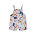 thumbnail image 1 of BemeyourBBs Newborn Baby Boy Girl 4th of July Outfit Summer Rompers Overalls Patriot Independence Day Clothes Fourth of July Flag Fireworks Print Sleeveless Overalls Bodysuits Jumpsuits Shorts, 1 of 10