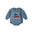 thumbnail image 1 of BemeyourBBs Newborn Baby Boy Girl Christmas Outfits My First Christmas Bubble Romper Sweatshirt Cute Long Sleeve Letter Tree Car Print Bodysuit Fall Winter Xmas Clothes, 1 of 9