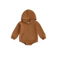 thumbnail image 1 of BemeyourBBs Newborn Baby Boy Girl Hoodie Sweatshirt Infant Bubble Romper Long Sleeve Solid Front Pocket Hooded Sweatshirts Rompers Baby Fall Winter Spring Outfits, 1 of 9