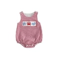thumbnail image 1 of BemeyourBBs Newborn Baby Boy Girl Summer Clothes Plaid Gingham Bubble Romper Sleeveless Cute Sailboat Embroidery Plaid Print Bodysuit Playsuit Infant Baby Boys Summer Outfit, 1 of 9