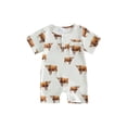 thumbnail image 1 of BemeyourBBs Newborn Baby Boy Mallard Duck Outfit Infant Baby Boys Summer Clothes Romper Shors Short Sleeve Duck Cattle Print Jumpsuit with Chest Pocket One Piece Playsuit, 1 of 9