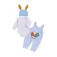 thumbnail image 1 of BemeyourBBs Newborn Baby Boy My First Easter Outfit Long Sleeve Romper Bunny Embroidery Plaid Overalls Jumpsuit Rabbit Ears Hat 3 Piece Spring Set, 1 of 9