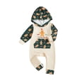 thumbnail image 1 of BemeyourBBs Newborn Baby Boys Girls Christmas Outfit Gingerbread Man Romper Christmas Long Sleeve Pocket Hooded Jumpsuit, 1 of 9