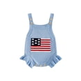 thumbnail image 1 of BemeyourBBs Newborn Baby Girl Boy 4th of July Outfit Independent Day Patriot Clothes Knit Sweater Romper Overalls Flag Sleeveless Bodysuit Jumpsuit Infant Baby Girl Boy Summer Clothes, 1 of 9