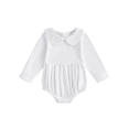 thumbnail image 1 of BemeyourBBs Newborn Baby Girl Boy Bubble Romper Infant Long Sleeve Doll Collar Romper Oversize T-shirt Cotton Basic Bodysuit Top Fall Spring Summer Outfit, 1 of 9