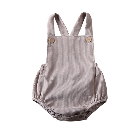 BemeyourBBs Newborn Baby Girl Boy Corduroy Romper Overalls Baby Summer Clothes Sleeveless Backless Cross Adjustable Strap Bodysuit Jumpsuit Infant Summer One-piece Outfit