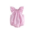 thumbnail image 1 of BemeyourBBs Newborn Baby Girl Boy Plaid Gingham Bubble Romper Infant Baby Summer Clothes Casual Loose Fit Crew Neck Flying Sleeve Bodysuit Playsuit Jumpsuit, 1 of 9
