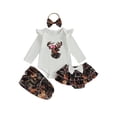 thumbnail image 1 of BemeyourBBs Newborn Baby Girl Deer Hunting Outfits Camo Outfit Deer Embroidery Ruffle Long Sleeve Romper Jungle Camo Skirt Headband Socks Set Cute Baby Spring Fall Clothes, 1 of 9