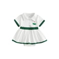 thumbnail image 1 of BemeyourBBs Newborn Baby Girl Golf Outfits Infant Girls Summer Clothes Romper Dress Half Button Collared Short Sleeve Bodysuit Dress, 1 of 9