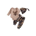 thumbnail image 1 of BemeyourBBs Newborn Baby Hunting Clothes Baby Boy Girl Camo Outfits Camouflage Clothing Deer Long Sleeve Romper Jungle Camo Pants Set Hat 3 Piece Spring Fall Winter Outfit, 1 of 9