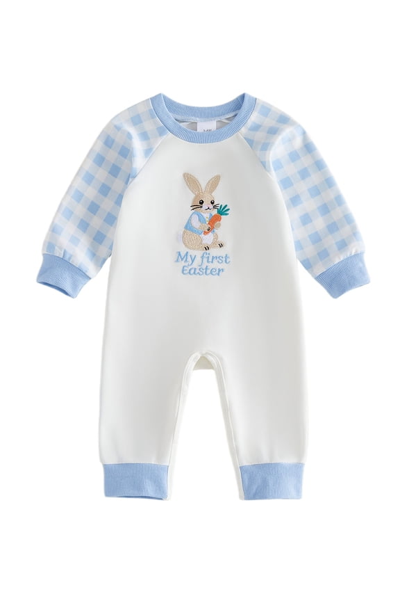 Newborn My First Easter Baby Boy Girl Easter Outfit Cute Bunny Romper Long Sleeve Rabbit FullLength Jumpsuit Fall Winter Spring Clothes