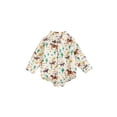 thumbnail image 1 of BemeyourBBs Newborn Western Cowboy Outfit Baby Boys Romper Button Down Shirt Jumpsuit Long Sleeve Lapel Animal Print Bodysuit, 1 of 8
