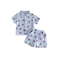 thumbnail image 1 of BemeyourBBs Toddler Baby Baby Boy 4th of July Outfits Baby Boys Patriot Independent Day Outfit Cotton Linen Summer Clothes Ice Cream Print Short Sleeve Button Down Shirt and Pockets Shorts Set, 1 of 9