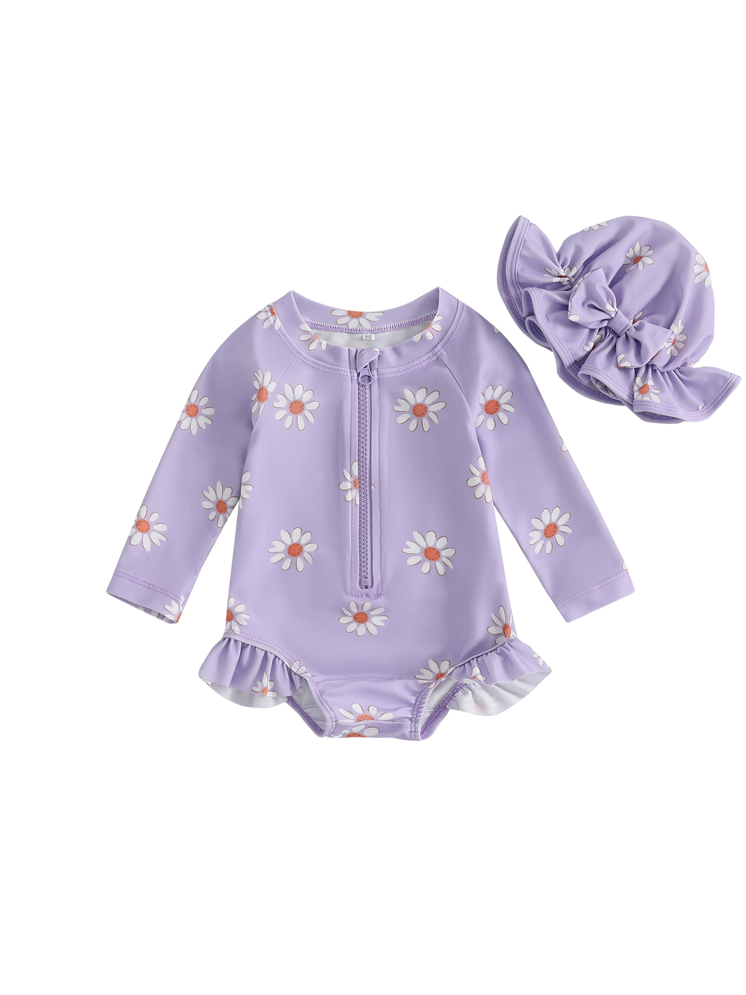BemeyourBBs Toddler Baby Baby Girls One Piece Swimsuit with Sun Hat ...