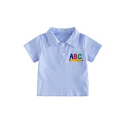 BemeyourBBs Toddler Baby Boy Back to School Shirt First Day of School Outfit Toddler Boy First Day of Kindergarten Outfit Short Sleeve Lapel Collar Letter Pencil Embroidery Summer Fall Shirts Tops