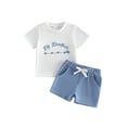 thumbnail image 1 of BemeyourBBs Toddler Baby Boy Big Brother Outfits Summer Clothes Short Sleeve Letter Truck Embroidery T-Shirt Tops Shorts Set Toddler Boys Summer Outfit, 1 of 9