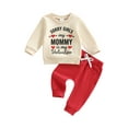 thumbnail image 1 of BemeyourBBs Toddler Baby Boy Boy Valentines Day Outfit Mama is My Valentines Letter Long Sleeve Sweatshirt and Joggers Pants 2 Piece Spring Clothes Set, 1 of 9