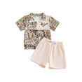 thumbnail image 1 of BemeyourBBs Toddler Baby Boy Duck Hunting Clothes Summer Outfit Camouflage Mallard Quarter Zip Short Sleeve Shirt Pockets Shorts 2 Piece Set, 1 of 9