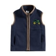 thumbnail image 1 of BemeyourBBs Toddler Baby Boy Fleece Vest Casual Sleeveless Zip Up Tractor Embroidery Vest Jacket Coat With Pockets Warm Fall Winter Clothes, 1 of 9