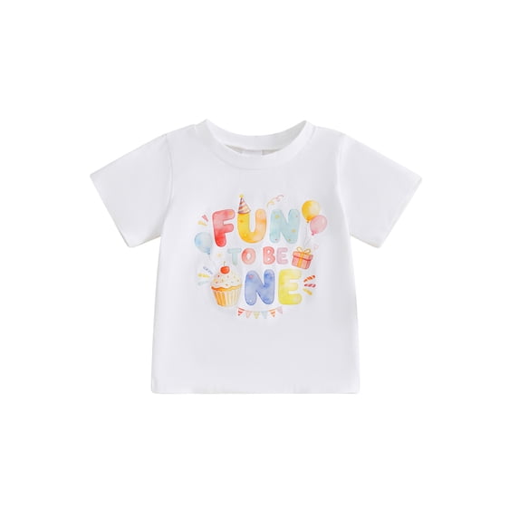 BemeyourBBs Toddler Baby Boy Girl First 1st Birthday T Shirts 1 Years Old Birthday T Shirt Cake Dinosaur Sun Numbers Summer Short Sleeve Birthday Shirt Pullover Tee Shirts Tops