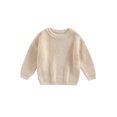thumbnail image 1 of BemeyourBBs Toddler Baby Boy Girl Knit Sweater Fall Winter Warm Cotton Sweaters Newborn Infant Pullover Sweatshirt Solid Color Crewneck Long Sleeve Tops, 1 of 9