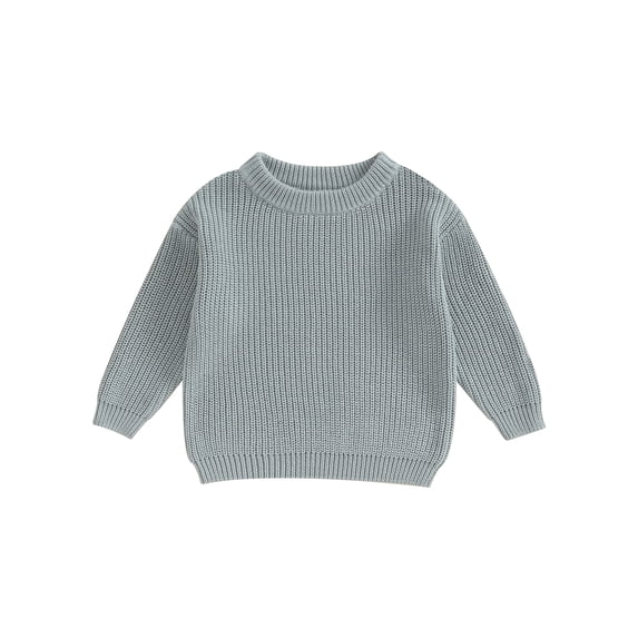 BemeyourBBs Toddler Baby Boy Girl Knit Sweater Fall Winter Warm Sweaters Newborn Infant Pullover Sweatshirt Solid Color Crewneck Long Sleeve Tops
