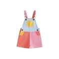 thumbnail image 1 of BemeyourBBs Toddler Baby Boy Girl Patchwork Overalls Shorts Kids Contrast Color Sleeveless Romper Jumpsuit with Adjustble Shoulder Strap Pockets 90s Clothes, 1 of 9