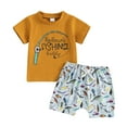 thumbnail image 1 of BemeyourBBs Toddler Baby Boy Girl Summer Clothes Daddy's Fishing Buddy Tee Shirt+Shorts Set Fishing Outfit 6 9 12 18 24Month 2t 3t, 1 of 1