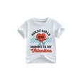 thumbnail image 1 of BemeyourBBs Toddler Baby Boy Girl Valentines Day Outfit Kids Valentines Day Shirt Letters Heart Graphic Short Sleeve Summer Tee Shirts Tops, 1 of 9