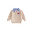 thumbnail image 1 of BemeyourBBs Toddler Baby Boy Patriotic Sweatshirt Shirts Infant Baby Boys 4th of July Outfit USA Flag in Tractor Embroidery Long Sleeve Lapel Half Zipper Pullover Sweater Shirt Tops, 1 of 9