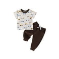 thumbnail image 1 of BemeyourBBs Toddler Baby Boy Race Car Outfit Cute Infant Spring Summer Clothes Car Short Sleeve T-shirts and Pockets Pants 2 Piece Clothing Set, 1 of 9