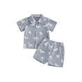 thumbnail image 1 of BemeyourBBs Toddler Baby Boy Summer Clothes Baby Boy Cotton 2 Piece Outfit Dinosaur Bus Lobster Print Short Sleeve Button Down Shirt with Elastic Waist Shorts Set Toddler Boys Summer Outfit, 1 of 9