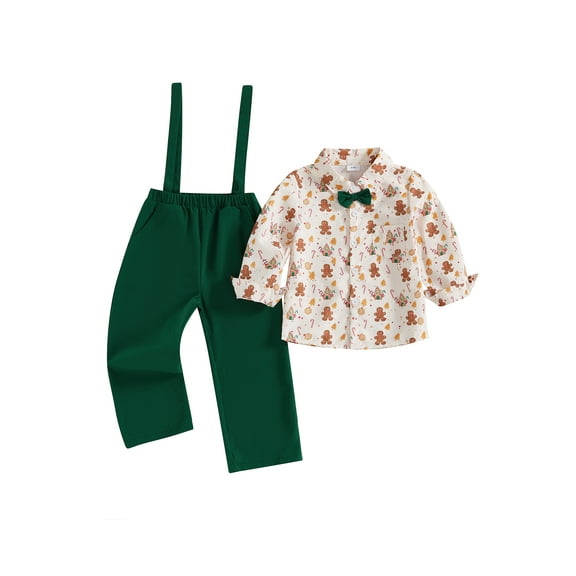 BemeyourBBs Toddler Baby Boys Clothes Set Lapel Shirt Solid Color Overalls Pants