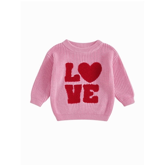 BemeyourBBs Toddler Baby Boys Girls Valentines Day Sweater Outfit Fall Winter Spring Clothes Long Sleeve Crew Neck Knit Pullover Tops