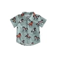 thumbnail image 1 of BemeyourBBs Toddler Baby Boys Western Cowboy Outfits Shirts Short Sleeve Horse/Boots Print Button Down Shirts Cute Summer Shirt Tops Clothes, 1 of 9