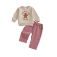 thumbnail image 1 of BemeyourBBs Toddler Baby Christmas Outfit Embroidered Sweatshirt  Pants 2 Pcs Set, 1 of 9
