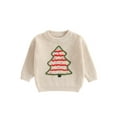 thumbnail image 1 of BemeyourBBs Toddler Baby Christmas Sweater Christmas Tree Embroidered Knitted Tops, 1 of 9