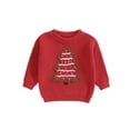 thumbnail image 1 of BemeyourBBs Toddler Baby Christmas Sweater Christmas Tree Embroidered Knitted Tops, 1 of 6