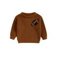 thumbnail image 1 of BemeyourBBs Toddler Baby Football Sweater Crew Neck Long Sleeve Chunky Knit Tops, 1 of 7