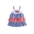 thumbnail image 1 of BemeyourBBs Toddler Baby Girl 4th of July Dress Little Baby Girl Patriot Independence Day Summer Dress Casual Red White Blue Plaid I Love USA Tiered Dress Beach Party Holiday Derss Clothes, 1 of 8